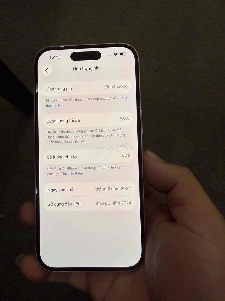 Apple iPhone 15 256GB Hồng Đã sử dụng. Mua bán Điện thoại tại Quận 7 Tp Hồ Chí Minh được đăng bởi Hoàng Tùng hình 1