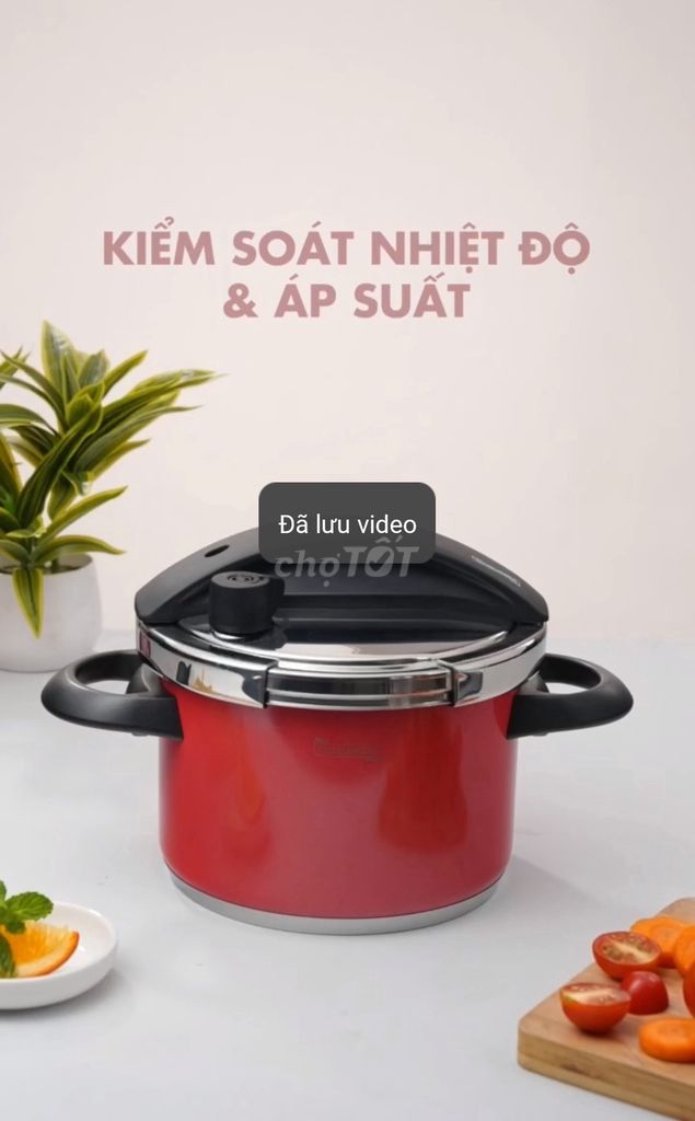 Nồi áp suất Michelangelo Ruby 4L Đỏ. Mua bán Dụng cụ nhà bếp tại Quận Nam Từ Liêm Hà Nội được đăng bởi Lê Sáng hình 1