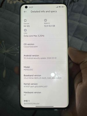 Xiaomi Mi 10S 12GB/256G, màu đen. Mua bán Điện thoại tại Huyện Hòa An Cao Bằng được đăng bởi Thiên Hải