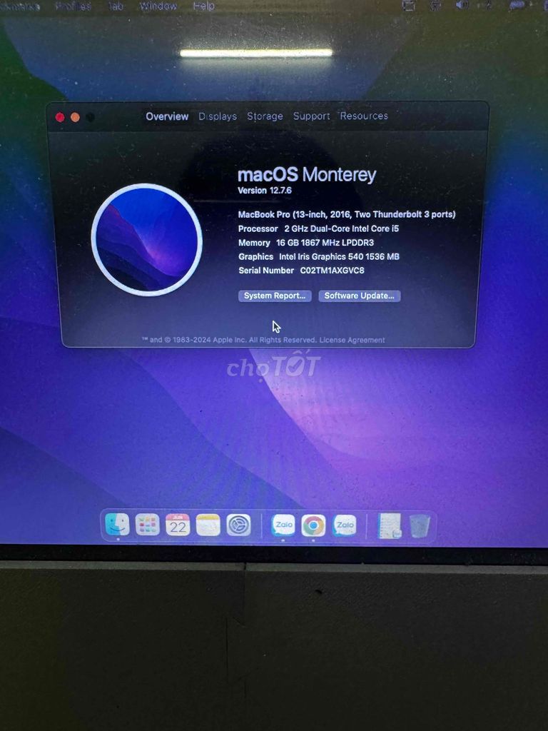 Apple MacBook Pro 13-inch i5 16GB. Mua bán Laptop tại Thành phố Biên Hòa Đồng Nai được đăng bởi vũ uyên hình 1