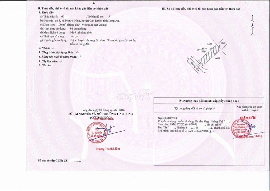 Bán đất kdc phước đông long an