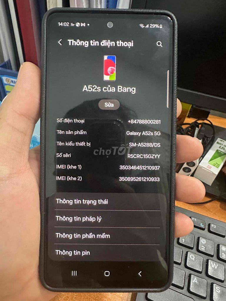 Samsung Galaxy A52s 5G Tím Đã sử dụng. Mua bán Điện thoại tại Thành phố Biên Hòa Đồng Nai được đăng bởi Phạm Bằng hình 1