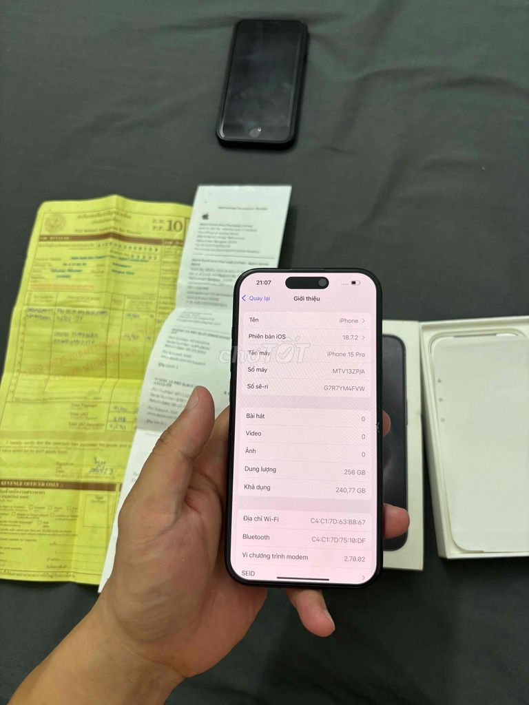 Apple iPhone 15 Pro 256GB fullbox full bill. Mua bán Điện thoại tại Quận Hai Bà Trưng Hà Nội được đăng bởi Hiển hình 1