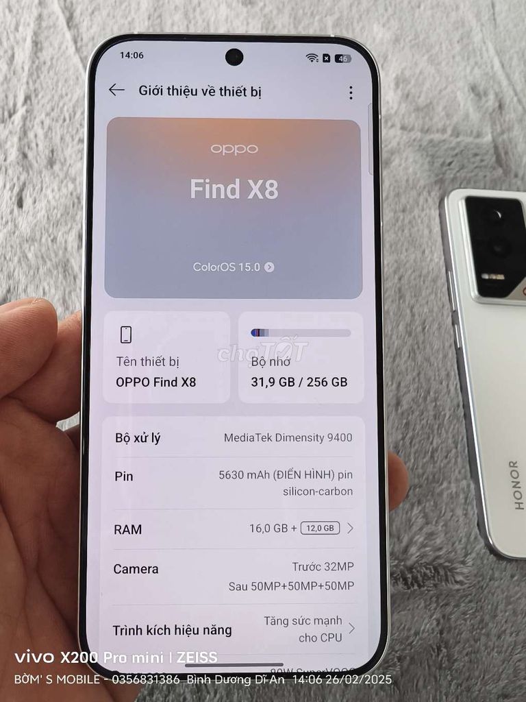 Oppo Find X8 256GB, trắng, mới 98%