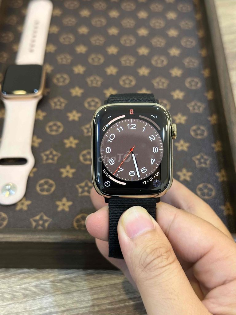 Apple watch series 7/45 thép gold esim full pk