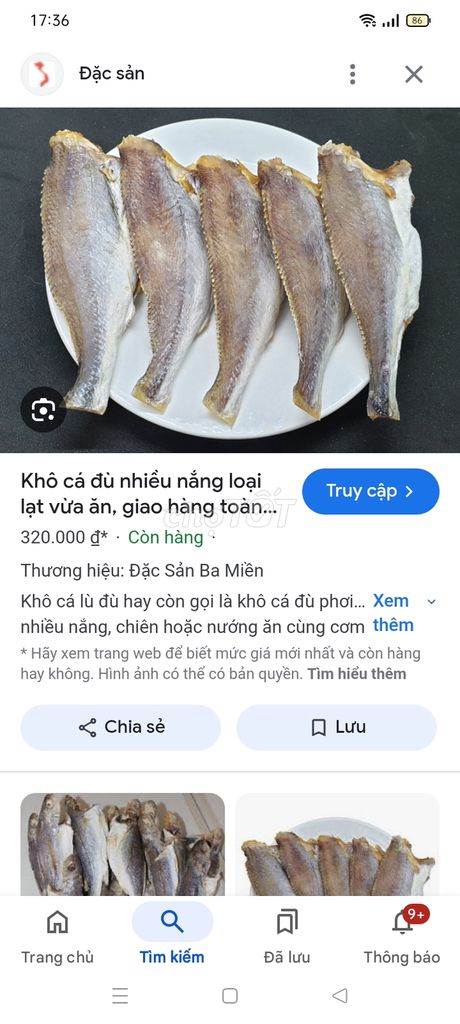 Khô cá lu đu mới biển về