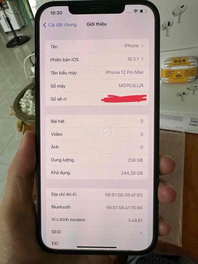 Iphone 12 promax 256GB LL/A Pin 86%, chạy IOS 16