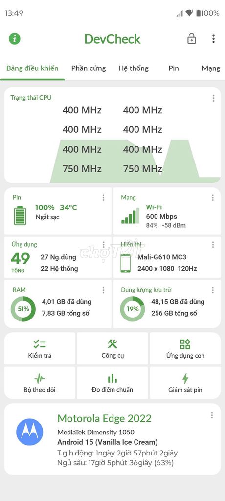 Motorola EDGE 2022 256GB Xám. Mua bán Điện thoại tại Quận Thanh Khê Đà Nẵng được đăng bởi Trần Minh hình 1
