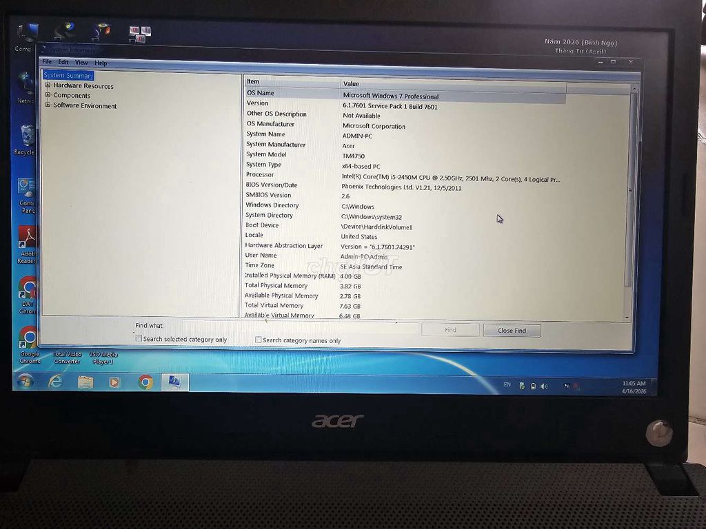 Laptop Acer TM4750 i5-2450M 4GB/320GB. Mua bán Laptop tại Quận Tân Phú Tp Hồ Chí Minh được đăng bởi Quy Doan hình 1