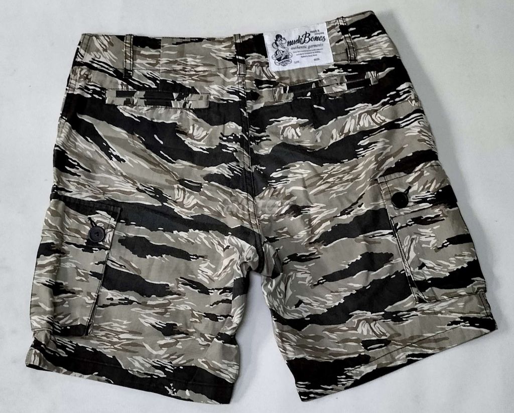 Quần Short Túi Hộp Tiger Camo Nude Bones