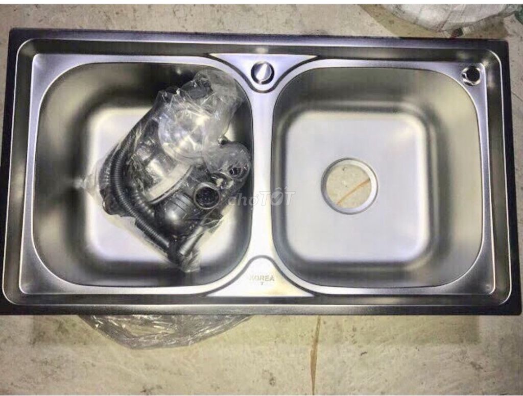 Chậu rửa bát Inox  2 hố 7843 giá chỉ 360k. Mua bán Thiết bị vệ sinh, nhà tắm tại Quận Hoàng Mai Hà Nội được đăng bởi Thiết bị vệ sinh Vietbig hình 1