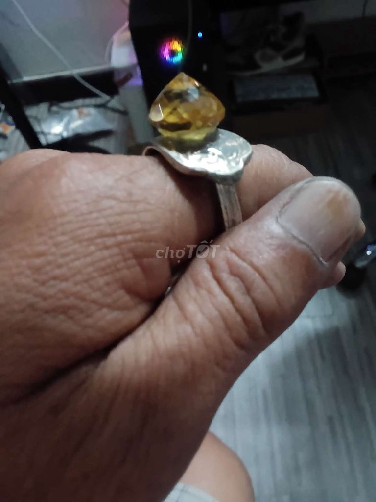 Nhẫn hợp kim bạc đá citrine