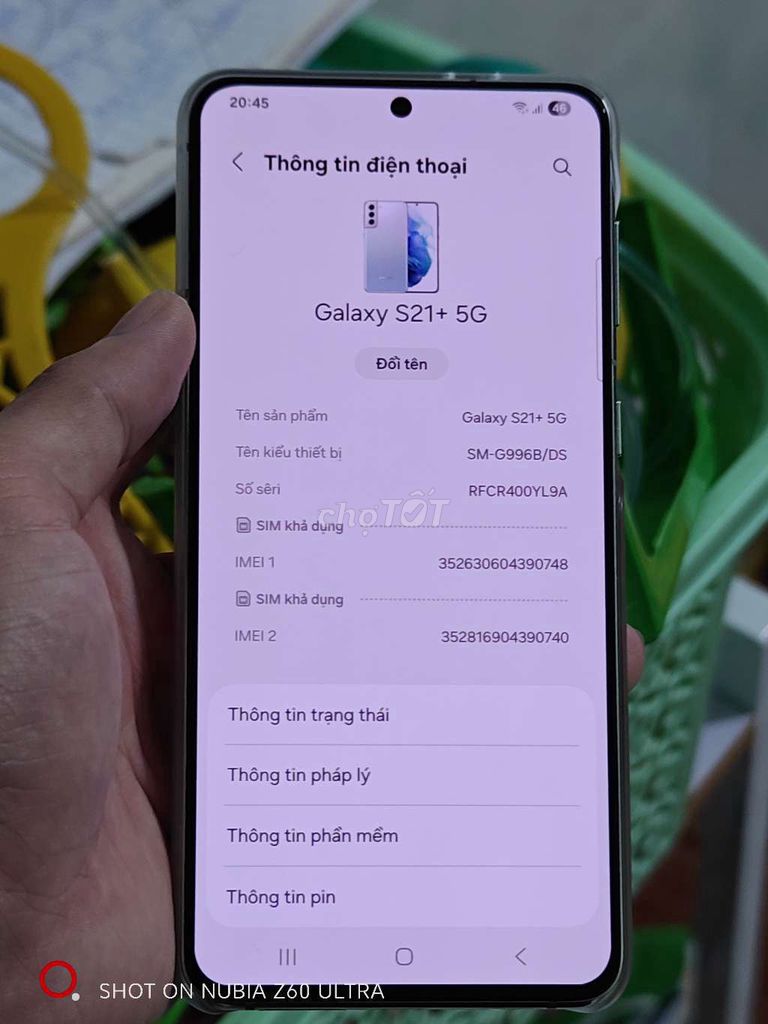 Samsung Galaxy S21+ 5G Full zin đẹp. Mua bán Điện thoại tại Quận Liên Chiểu Đà Nẵng được đăng bởi Hồ Thị Anh Thư hình 1