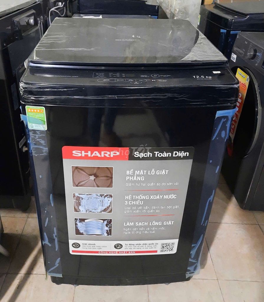 Máy giặt Sharp 12.5kg Đen tiết kiệm điện. Mua bán Máy giặt tại Quận 6 Tp Hồ Chí Minh được đăng bởi Thanh Thiện hình 1