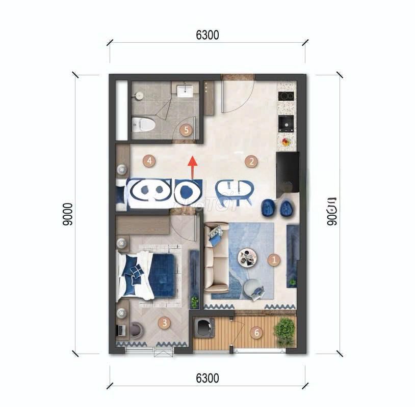 Апартаменты Blanca City 56м², бессрочные, вид на море, Вунгтау