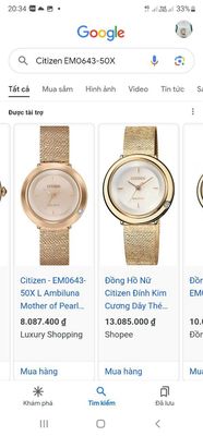 Đồng hồ nữ Citizen Eco chính hãng mới fullbox