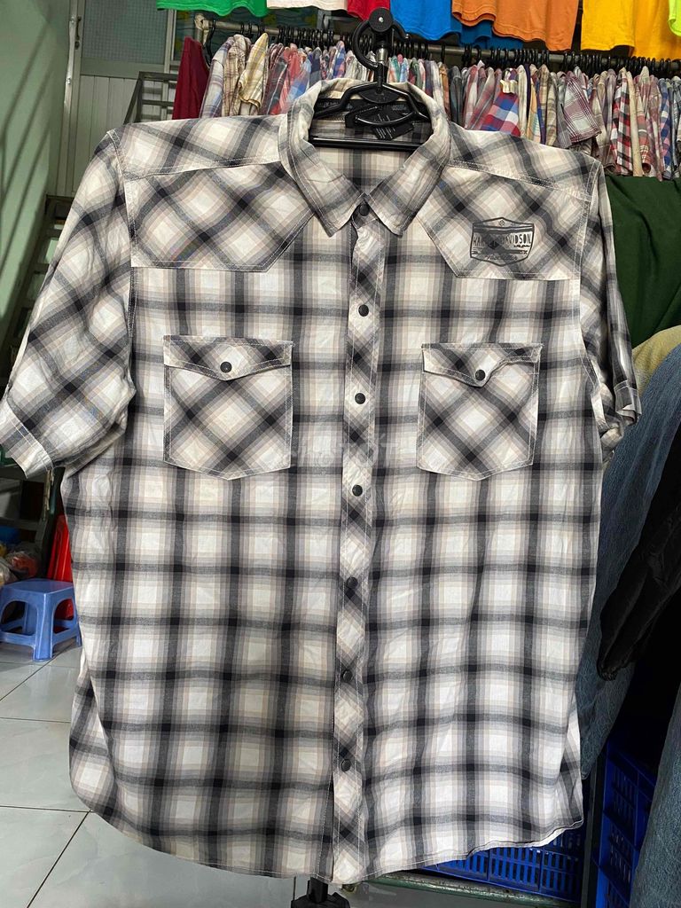 Áo sơ mi Harley-Davidson kẻ caro Cotton 3XL. Mua bán Quần áo tại Quận Ninh Kiều Cần Thơ được đăng bởi Nguyensihien hình 1