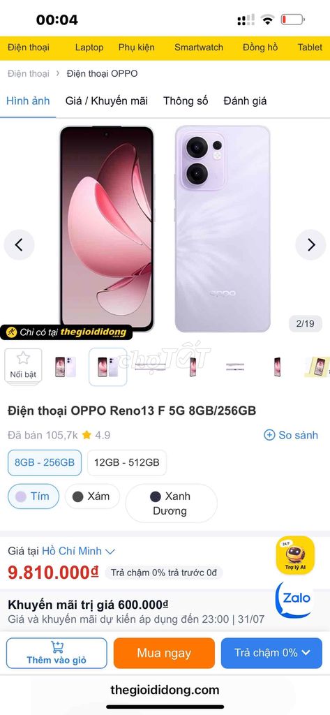 Điện thoại OPPO Reno13 F 5G 8GB/256GB còn BH6T. Mua bán Điện thoại tại Thành phố Thủ Đức Tp Hồ Chí Minh được đăng bởi Đặng Minh Long hình 2