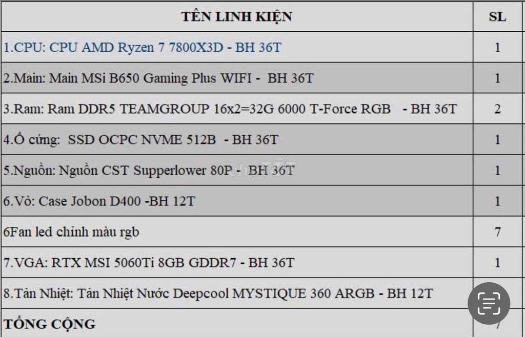Full Máy tính để bàn MSI B650 Ryzen 7 7800X3D. Mua bán Máy tính để bàn tại Huyện Long Điền Bà Rịa - Vũng Tàu được đăng bởi Tên chưa cung cấp hình 1