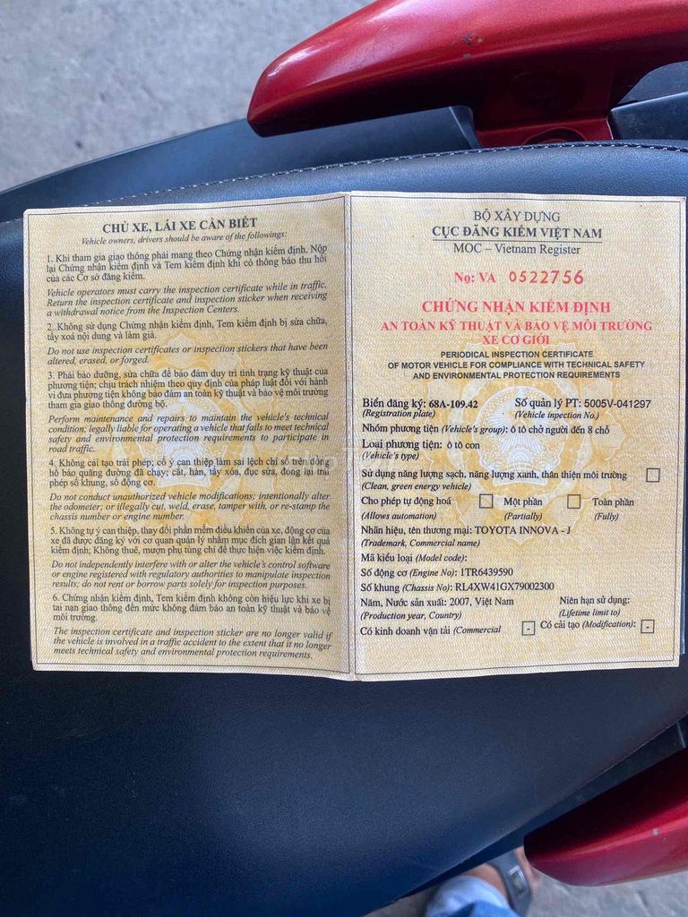 Toyota Innova 2007 J. Mua bán Ô tô tại Huyện Vĩnh Thạnh Cần Thơ được đăng bởi ĐINH MINH THÀNH hình 2