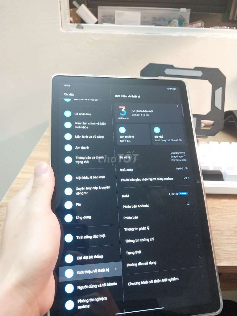 Realme Pad X 4GB/64GB Xám. Mua bán Máy tính bảng tại Quận Bắc Từ Liêm Hà Nội được đăng bởi Ha Giap hình 1