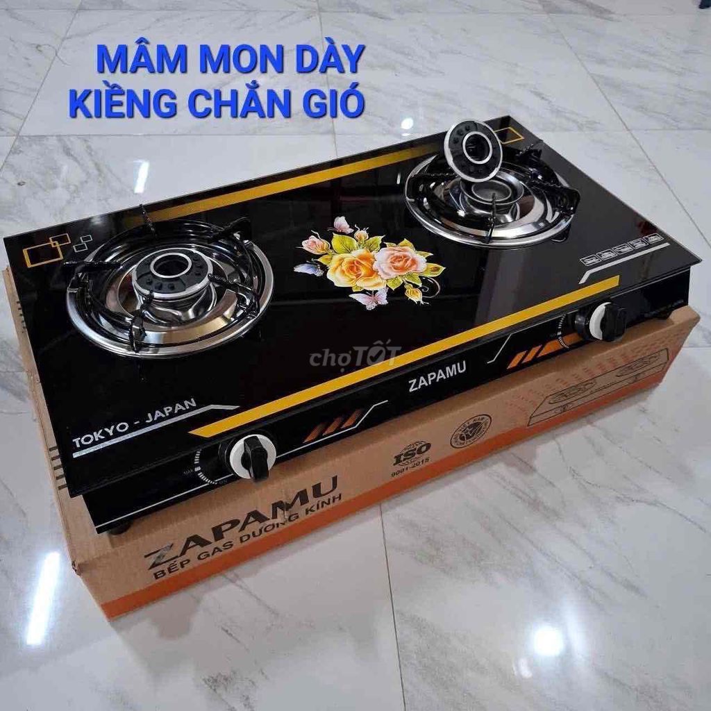 Bếp ga đôi ZAPAMU Nhật Bản Mặt kính, Họng thép. Mua bán Bếp, lò, đồ điện nhà bếp tại Quận Hoàng Mai Hà Nội được đăng bởi Yến Ngô Thị hình 1