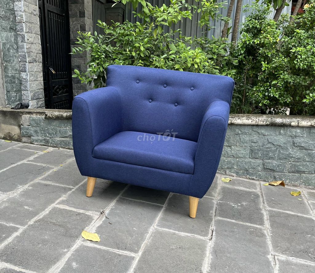 Xả kho thanh lý ghế sofa đơn màu xanh navy