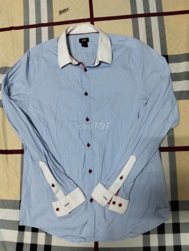 Áo sơ mi nam H&M xanh nhạt size M. Mua bán Quần áo tại Quận Bình Thuỷ Cần Thơ được đăng bởi NTP228 hình 1