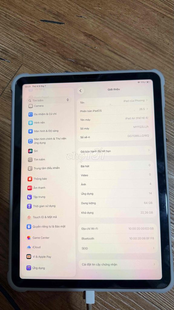 Apple iPad Air 2020 64GB Bạc 77% pin. Mua bán Máy tính bảng tại Quận 3 Tp Hồ Chí Minh được đăng bởi Phan Dinh Hoang Phuong hình 1