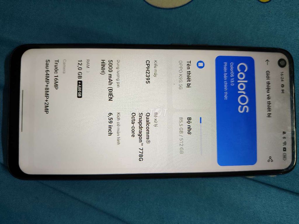 OPPO K9s 5G 512GB Bạc. Mua bán Điện thoại tại Quận Bình Tân Tp Hồ Chí Minh được đăng bởi Đạt Nguyễn hình 1