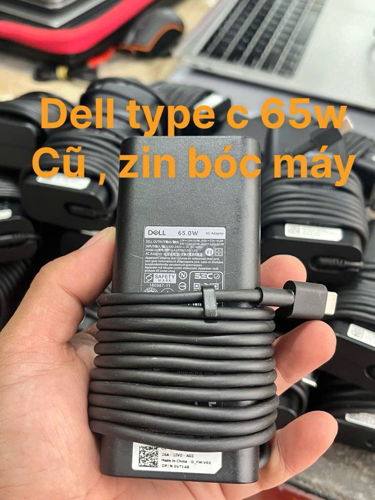 10C SẠC DELL TYPE C 65W CŨ ZIN THEO MÁY CHÍNH HÃNG