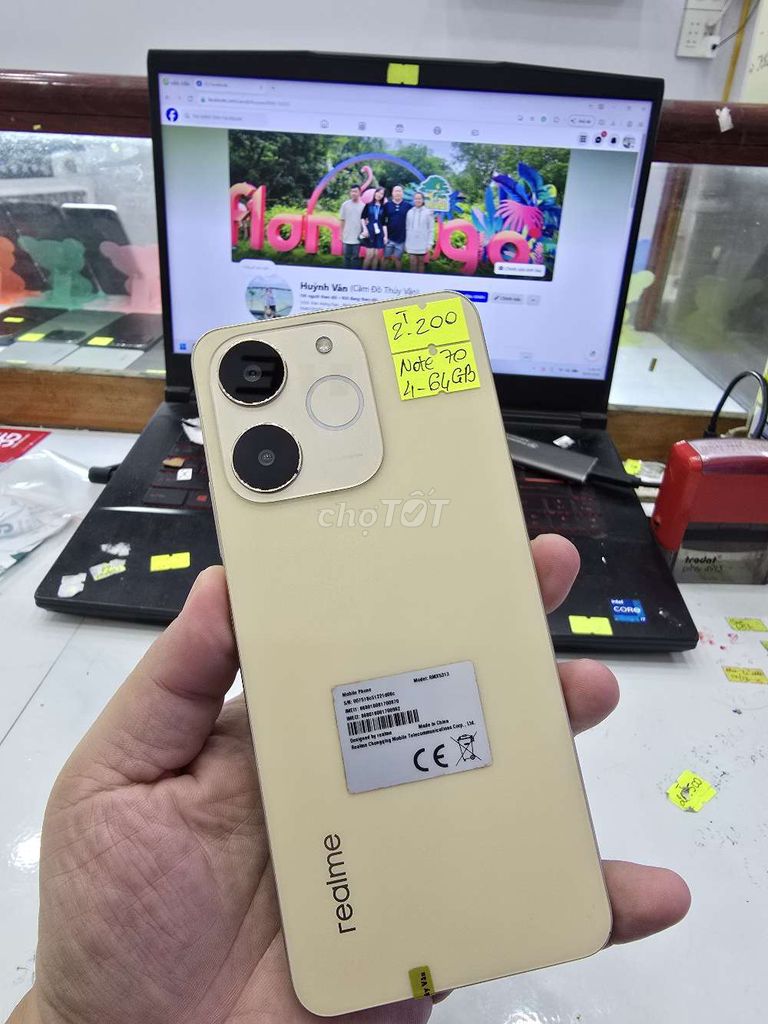 Realme Note 70 4GB/64GB Vàng. Mua bán Điện thoại tại Thành phố Long Xuyên An Giang được đăng bởi Facebook Cầm Đồ Thúy Vân hình 1