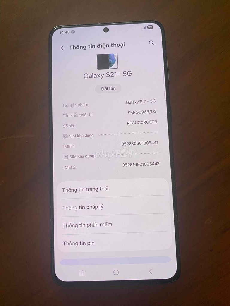 Samsung S21 plus 5g 8/128g Zin full bản 2 sim. Mua bán Điện thoại tại Huyện Củ Chi Tp Hồ Chí Minh được đăng bởi Linh hình 1
