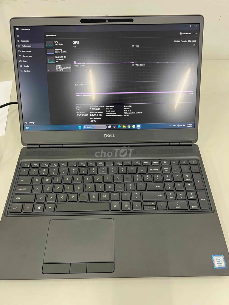 Dell Precision 7550 Xeon W-10855M 32GB/512GB. Mua bán Laptop tại Thành phố Biên Hòa Đồng Nai được đăng bởi Kiên Hồ hình 1