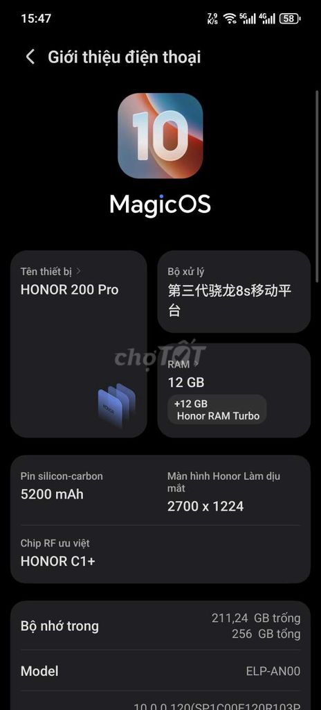 Honor 200 Pro 256GB. Mua bán Điện thoại tại Quận Cái Răng Cần Thơ được đăng bởi Hajirennnn hình 1