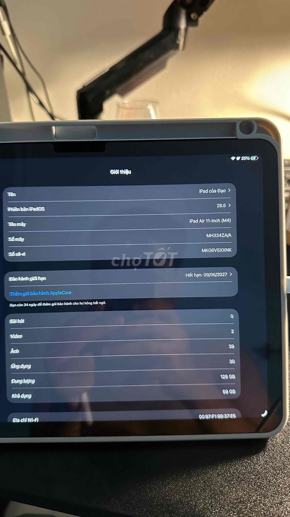Apple iPad Air M4 Wifi 128GB lướt. Mua bán Máy tính bảng tại Huyện Thanh Oai Hà Nội được đăng bởi Nguyễn Văn Đạo hình 1