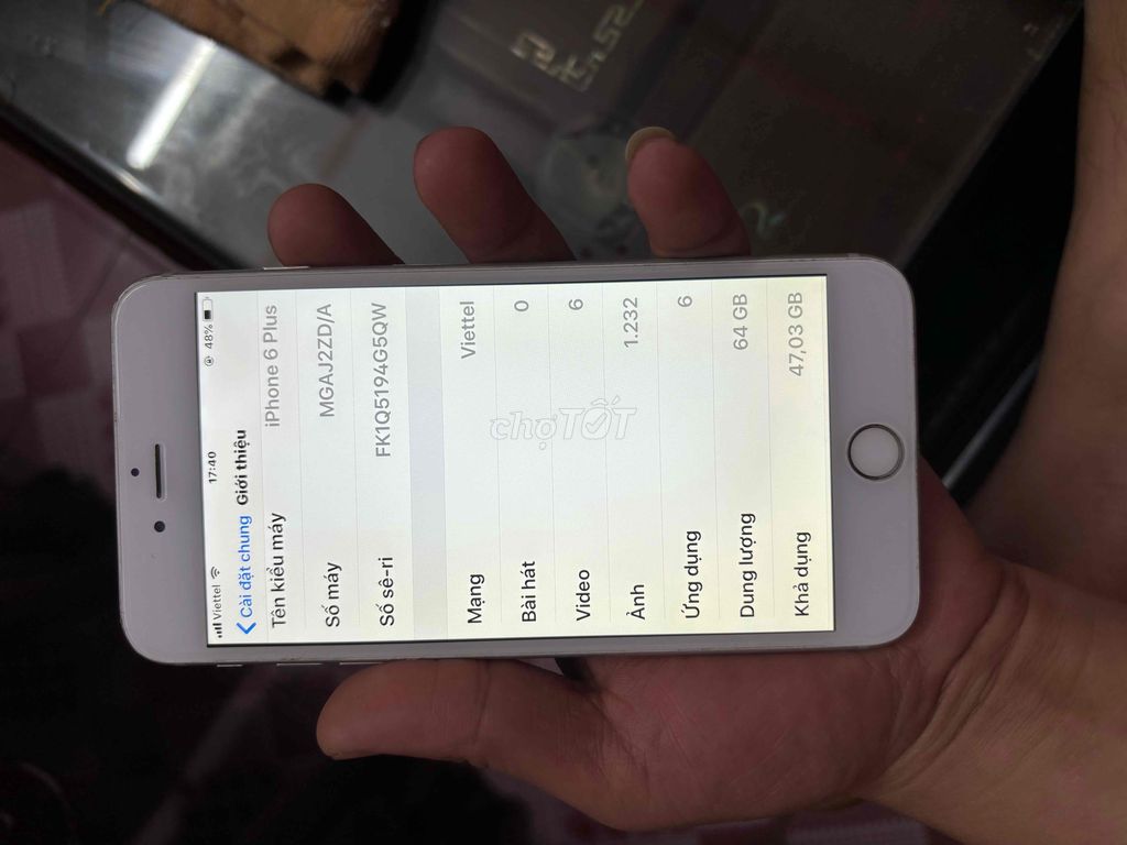 iPhone 6 plus 64GB, bạc, quốc tế, đã sử dụng