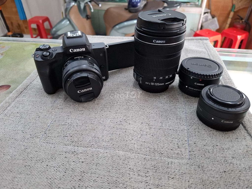 Canon M50 15-45m. 22m. Ngàm +18-135stm