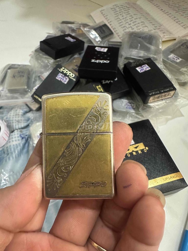 zippo xưa 2000 mộc kép