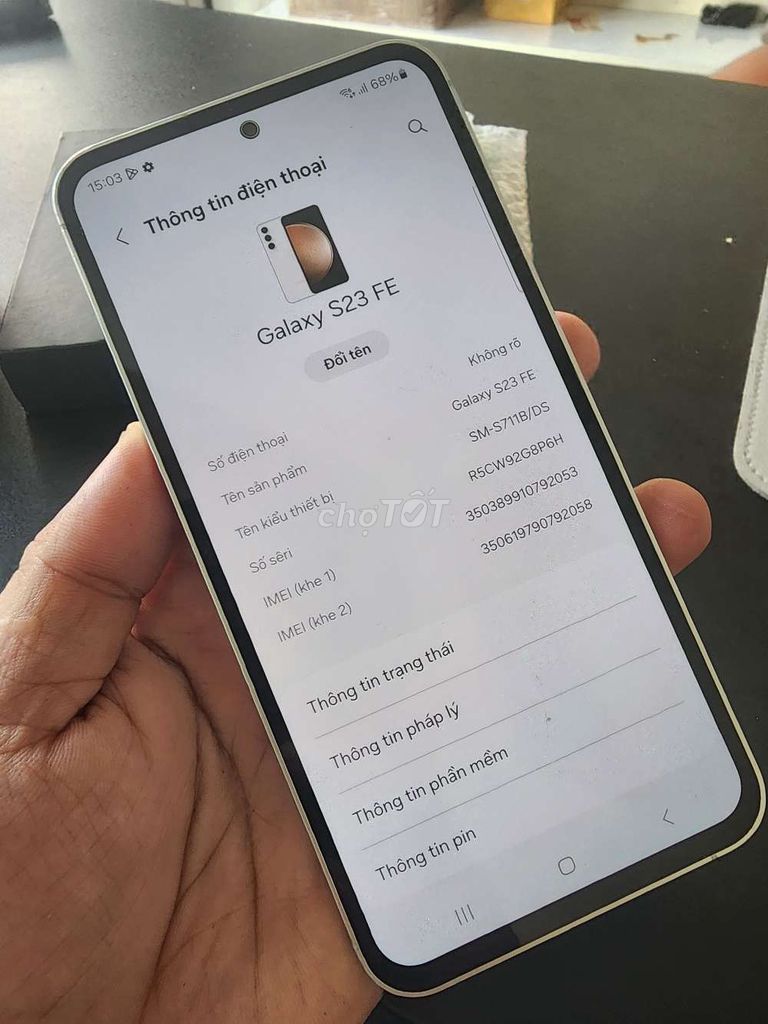 Samsung S23 FE Trắng Việt Nam. Mua bán Điện thoại tại Quận Ninh Kiều Cần Thơ được đăng bởi dienthoaidao hình 1