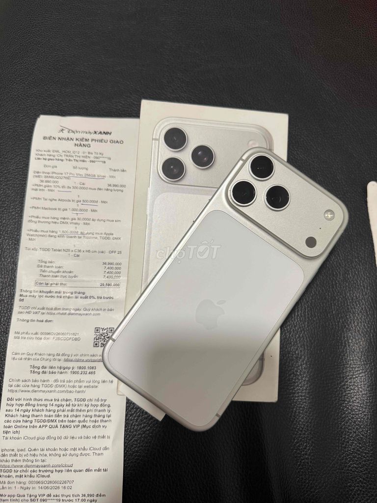 iPhone 17 Pro Max 256GB vừa kích hoạt 5phút. Mua bán Điện thoại tại Quận 12 Tp Hồ Chí Minh được đăng bởi Trinh Ha hình 1