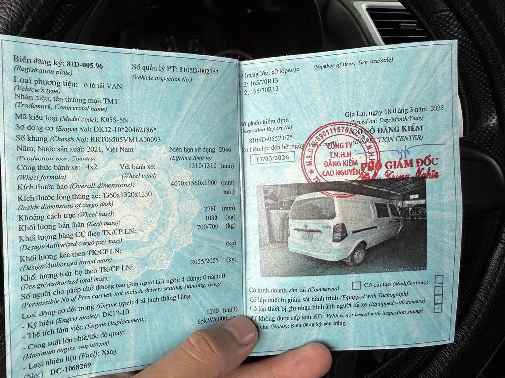 Xe tải Van TMT K05S Dongbeng đời 2021. Mua bán Xe tải, xe ben tại Thành phố Pleiku Gia Lai được đăng bởi Huy hình 8