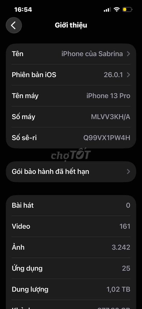 Cần bán iphone 13 pro chính hãng, chỉ thay pin mơi. Mua bán Điện thoại tại Quận Bình Thạnh Tp Hồ Chí Minh được đăng bởi Dinh Huong hình 5