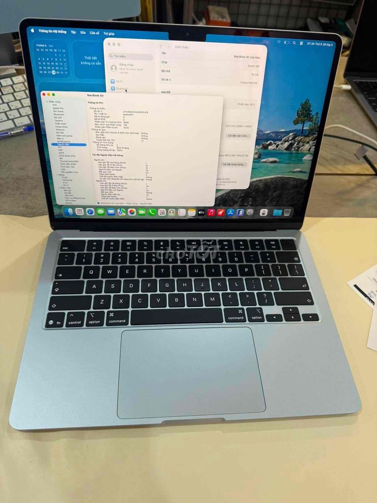 🔥 HÀNG ĐỘC: AIR M5 16/512GB SKY BLUE - SẠC 2 LẦN,. Mua bán Laptop tại Quận Đống Đa Hà Nội được đăng bởi CITYAPPLE hình 1