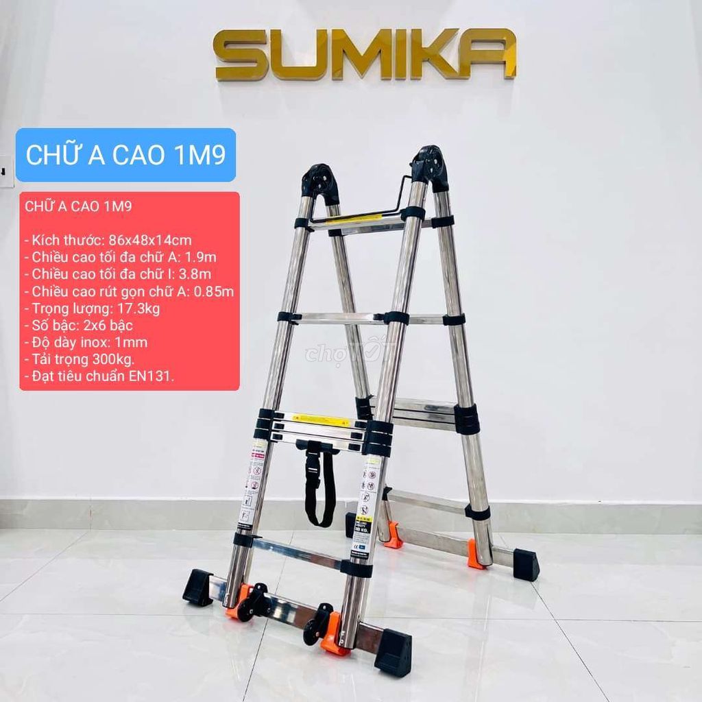 Thang rút chữ A 2m 2m5 3m - Thang rút đôi Sumika - 118512895
