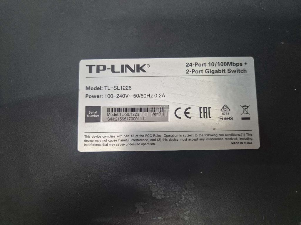 Switch mạng TP-Link TL-SL1226. Mua bán Phụ kiện (Màn hình, Chuột...) tại Thành phố Cà Mau Cà Mau được đăng bởi Phát Tài hình 1