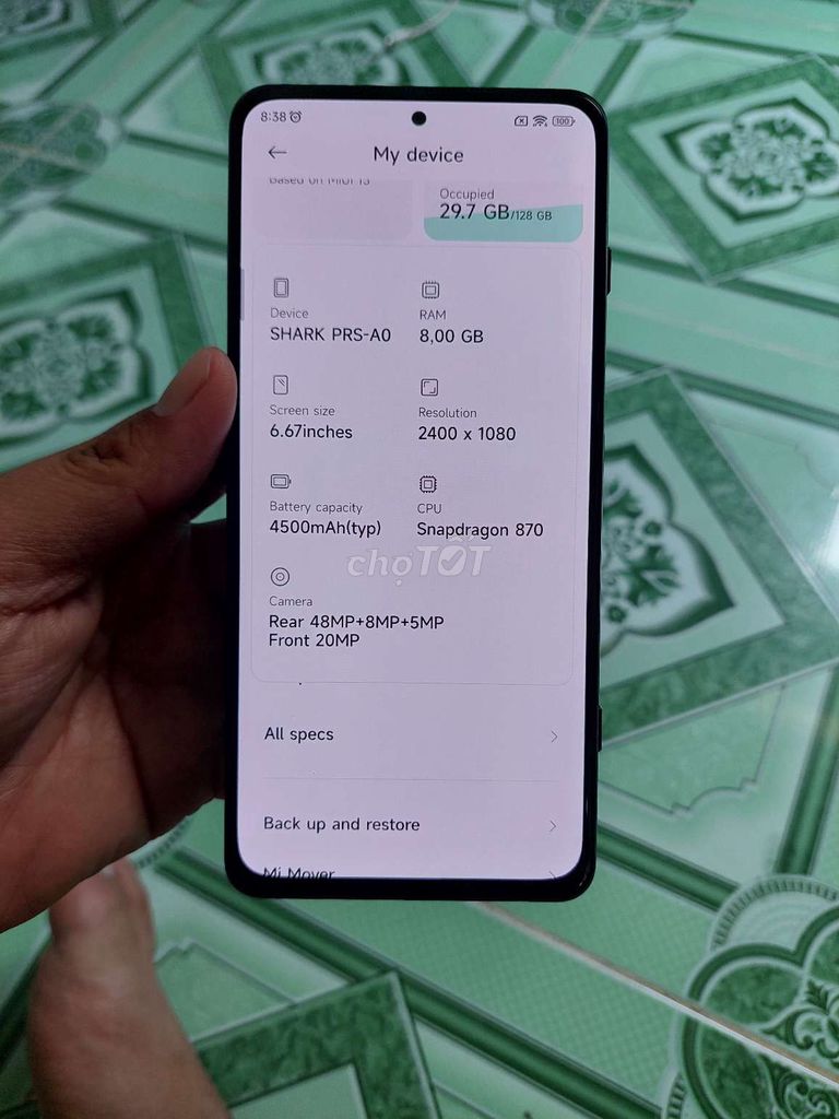 Xiaomi Black Shark 4 128GB Đen. Mua bán Điện thoại tại Thành phố Thuận An Bình Dương được đăng bởi Hoàng Khang hình 1