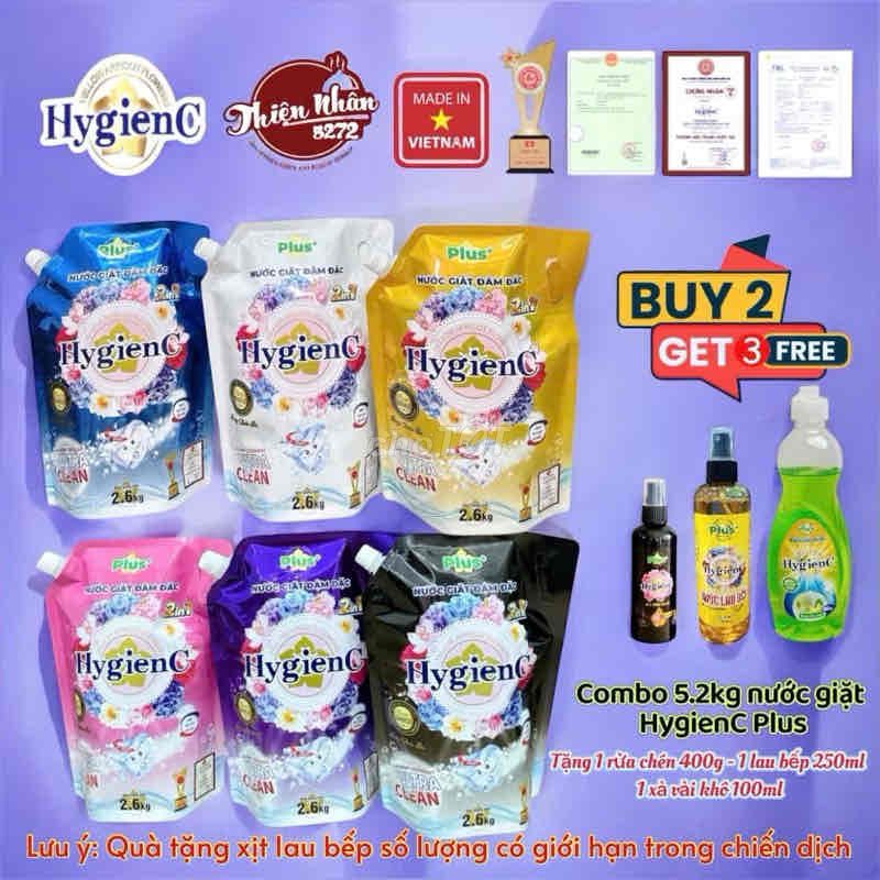 [Combo 2 Túi 5kg2] Nước Giặt Xả HygienC Plus 2kg6[