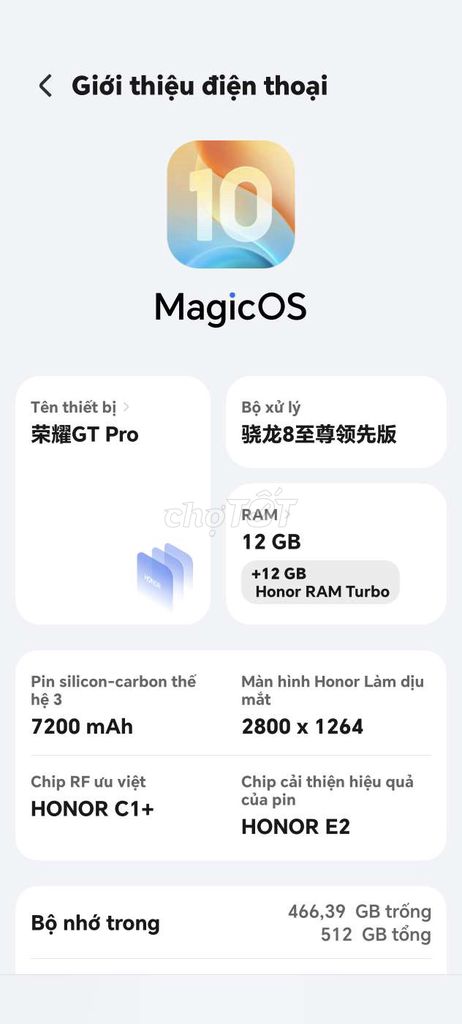 Honor GT Pro 512GB Trắng. Mua bán Điện thoại tại Quận Phú Nhuận Tp Hồ Chí Minh được đăng bởi LQS hình 1