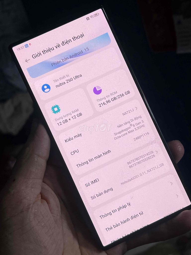 Nubia Z60 Ultra 12GB/256GB Đen Đã sử dụng. Mua bán Điện thoại tại Quận Bình Tân Tp Hồ Chí Minh được đăng bởi nguyễn sang  hình 1